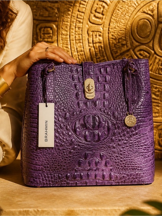 Brahmin Handbags - Brahmin Fiora SAMPLE Sheer Lavender Genuine Leather Shoulder Bag NWT